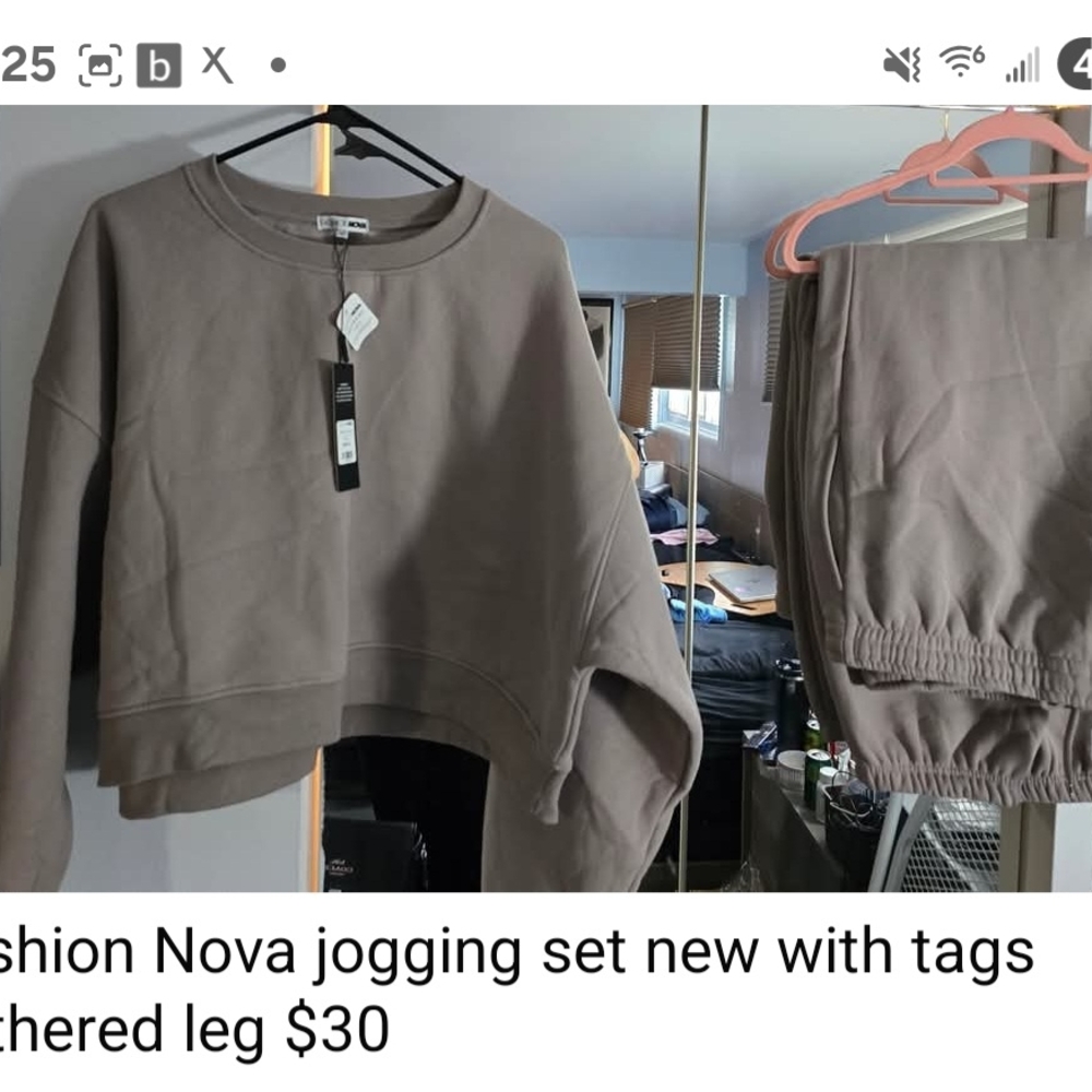 Fashion Nova Taupe Lounge Set